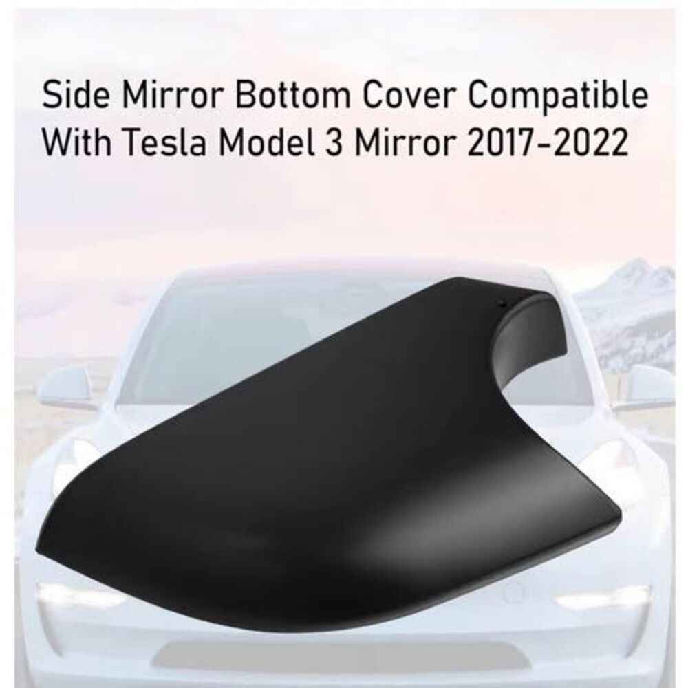 Tesla model 3 door rear view mirror cover  cap trim black